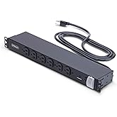 StarTech.com 14-Outlet Rackmount PDU, 1U Server Power Strip, 6X Front and 8X Rear Ports, Mounted Power Distribution Unit
