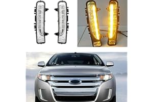 MotorFansClub LED Daytime Running Lights Fit for Ford Edge 2011 2012 2013 2014 DRL Fog Lamp LED with Turn Signal