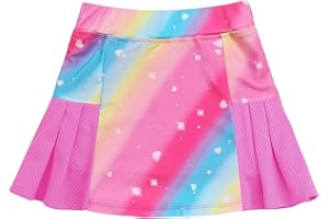 JESKIDS Girls' Tennis Golf Skirts with Shorts Pickleball Athletic Pleated Skort 6~13T