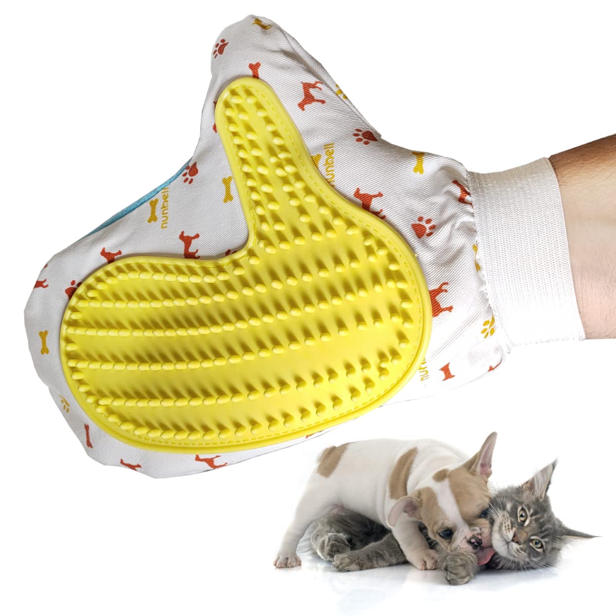 Cat Dog Brush Glove for Hair Removal and Massage Cute Animals and Cleaning Long and Short Hair Effective for Right Hand