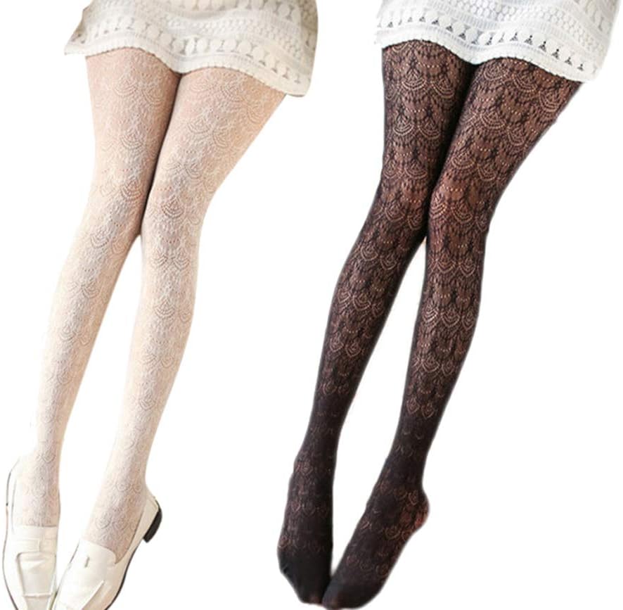 Ealafee Women's 2020 Sexy Lace Tights Long Socks Stocking Hollow Out Pantyhoses