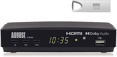 August DVB400 Freeview HD Recorder Set-Top Box 1080p HDMI USB Record Timeshift