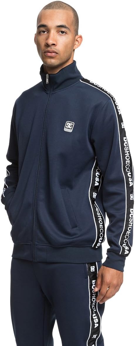 DC Men's Bellingham Track Fleece Jacket, Black iris: Clothing