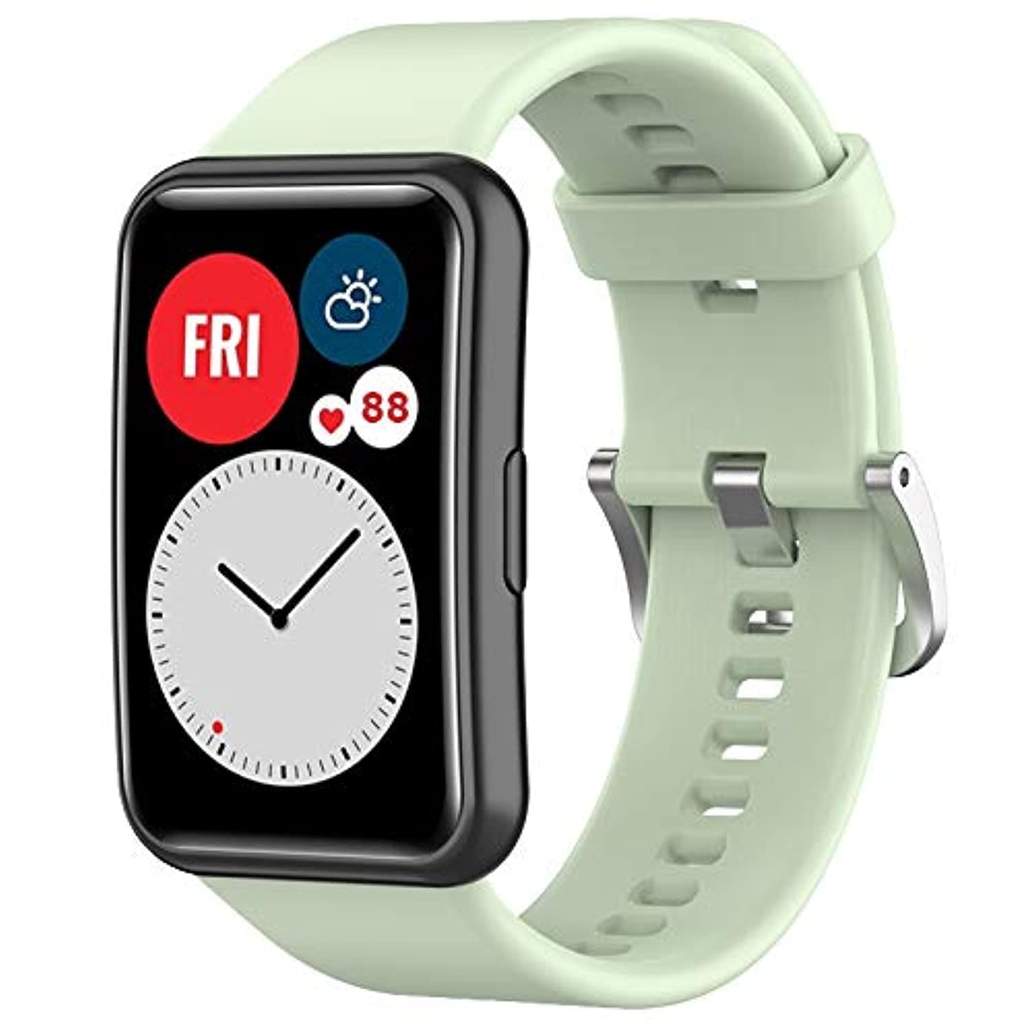 Wownadu Straps Compatible for HUAWEI WATCH FIT Strap Replacement for Women Men Silicone Sports WristBand, Mint Green Smart Watch Accessories,(No Watch)