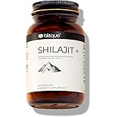 Blisque – Pure Himalayan Organic Shilajit Resin Extract Capsules | Authentic and Natural | Golden Grade A | Contains Fulvic Acid and Trace Minerals | 90 Capsules