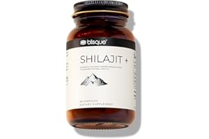 Blisque – Pure Himalayan Organic Shilajit Resin Extract Capsules | Authentic and Natural | Golden Grade A | Contains Fulvic Acid and Trace Minerals | 90 Capsules