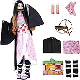 IOPBOT Kimonos Cosplay Costumes Adult Women Girls Anime Japanese Kimono Robe Halloween Outfit with Accessories