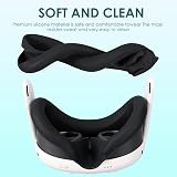 CBDYWVR VR Face Cover Silicone Sweatproof Washable Pad for VR Headset BLACK view 3