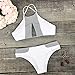 CUPSHE Women's Stripe Splicing Front Cutout Padding Bikini Bathing Suit (M, White)
