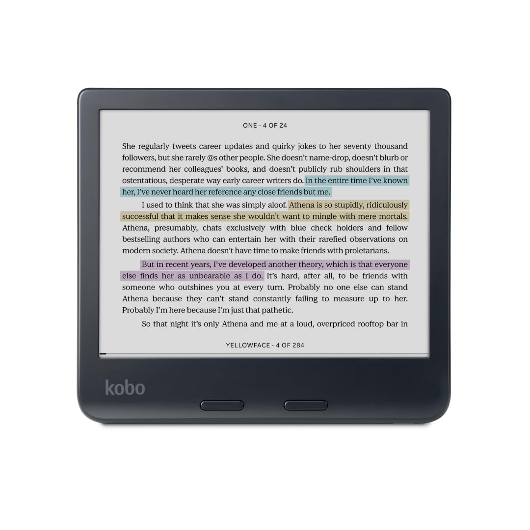 Kobo Libra Colour | eReader | 7” Glare-Free Colour E Ink Kaleido™ 3 Display | Dark Mode Option | Audiobooks | Waterproof | Black