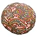 YogaAccessories Round Cotton Zafu Meditation Cushion - Red and Gold