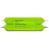 Amazon Basics Flushable Wipes, Fresh Scent, with Aloe Vera and Vitamin E, Hypoallergenic, 42 Count, Pack of 2