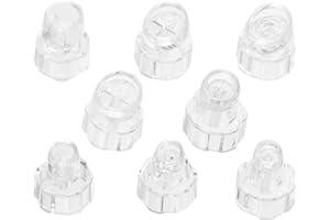 Ipetboom 8pcs Plastic Hydro Facial Machine Tips Heads for Water Oxygen - Beauty Cleaning Suction Machine Replacement Parts Skin Care Aqua Peeling Caps, 1.65cm/0.65in interface inner diameter