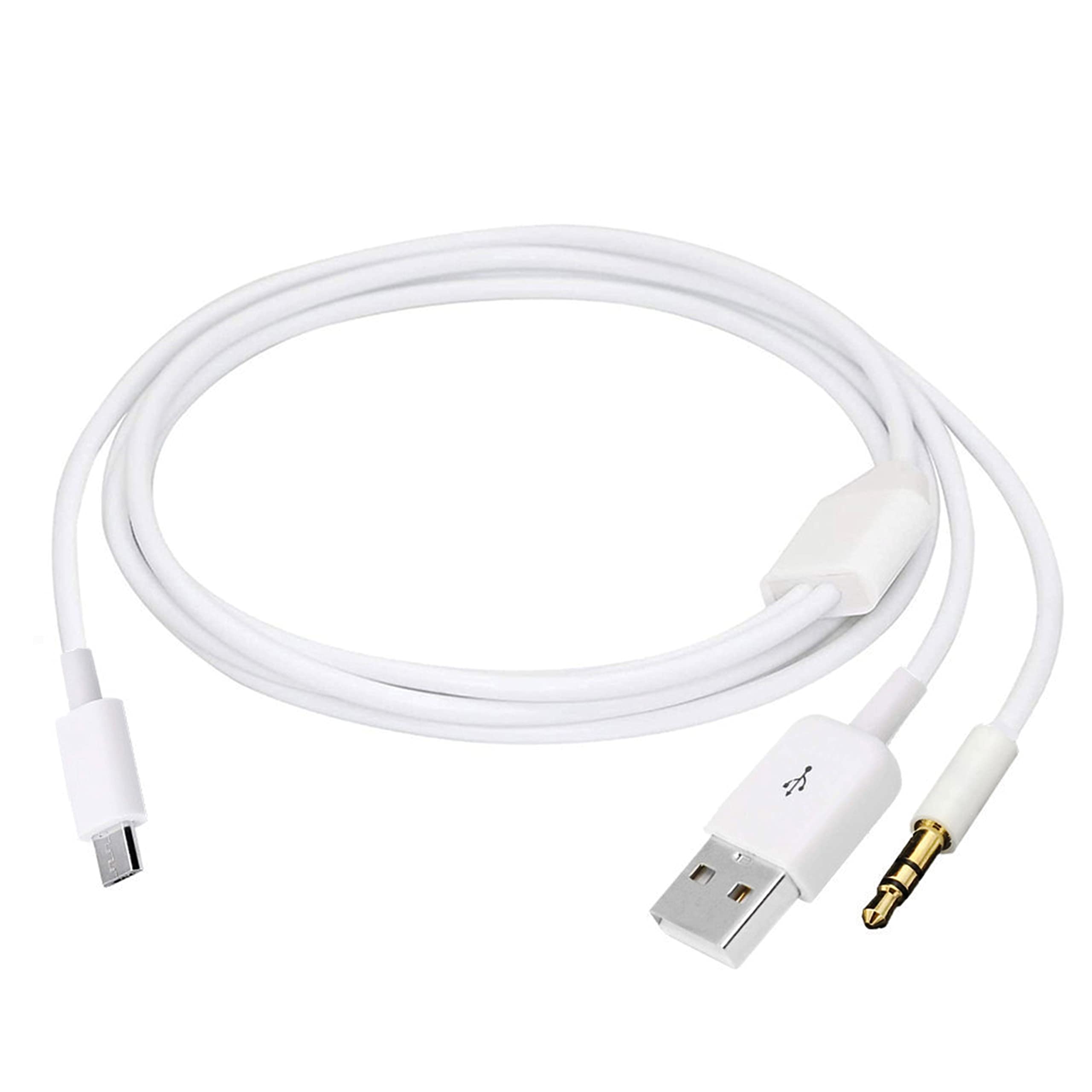 SHANFEILU Audio Cable 2 in1 Aux Cord Micro USB Male to USB Male 3.5mm Aux Standard Audio Plug Jack Connection Cable for Bluetooth Speaker with Micro USB Port 3.28Ft