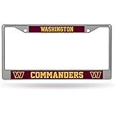 NFL Football Washington Commanders 12" x 6" Chrome Frame - Car/Truck/SUV Automobile Accessory