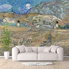 Wall Murals for Bedroom Starry Night by Van Gogh Famous Paintings Large Removable Wallpaper Peel and Stick Wall Stickers - 66x96 inches