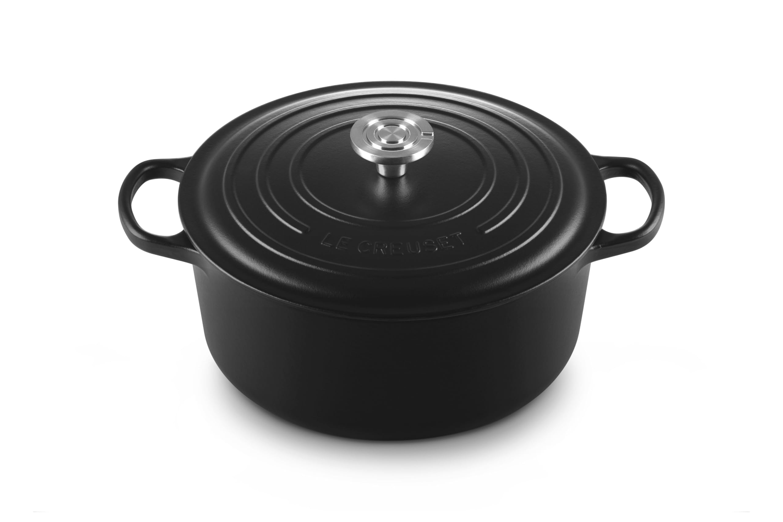 Le Creuset Enameled Cast Iron Round Dutch Oven, 7.25 qt., Licorice/Crucible