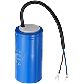 PATIKIL CD60 Run Capacitor, 200uF 250VAC 50/60Hz Motor Starting Capacitor with 2 Wires for Air Compressor Motor Starts Running