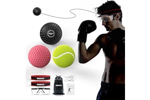 PROIRON Boxing Reflex Ball with Safety Glasses, 4 Reflex Ball, 2 Headband for Adult/Kids, Boxing Head Ball for Punch Speed, Hand Eye Coordination Training Equipment Boxing MMA, Gifts for Teenage Boys