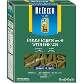 De Cecco Spinach Pasta, Penne Rigate No.41, 12 Ounce