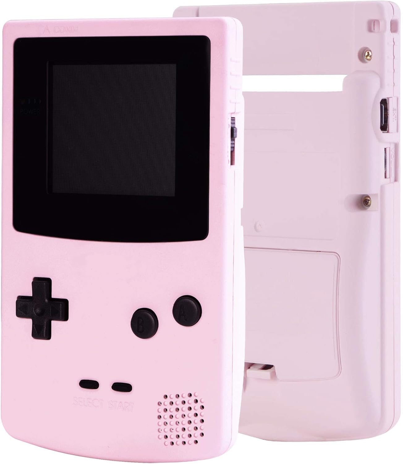 eXtremeRate Sakura Pink Soft Touch GBC Replacement Full Housing Shell Cover w/Buttons Screws Screwdriver Tools Set for Gameboy Color - Handheld Game Console NOT Included: Computers & Accessories
