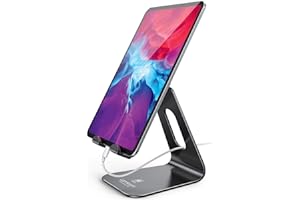 Lamicall Tablet Stand, Tablet Holder for Desk - Multi-Angle Adjustable Tablet Desktop Dock Cradle, Compatible with iPad Pro 11, 12.9, Air, Mini, Fire HD, Galaxy Tab, and Other 4-13" Tablets, Black