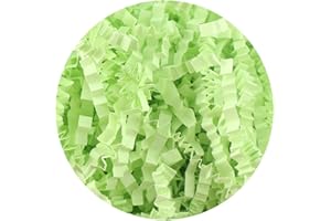 RRBOLAL Crinkle Cut Paper Shred Filler (1LB) for Easter Basket & Gift Filling,Shredded Paper for Gift Box,Crinkle Paper for Wrapping & Packing Box Filling (tender green)