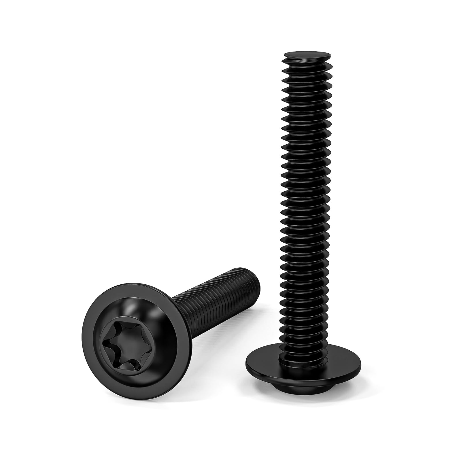 ORTAVA Pack of 30 M5 x 30 Screws, Pan Head Screws, Torx Screws, Flange Screws ISO 7380, Flat Head Screws with Washer, Stainless Steel A2 V2A Full Thread