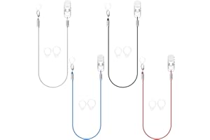 YorkSound Set of 4 Hearing Aid Clips, Anti-Lost Hearing Aid Lanyard BTE Clip String with 12 Pcs Silicone Loops, Hearing Protection Accessories for Adults & Kids, Monaural, 4 Colors