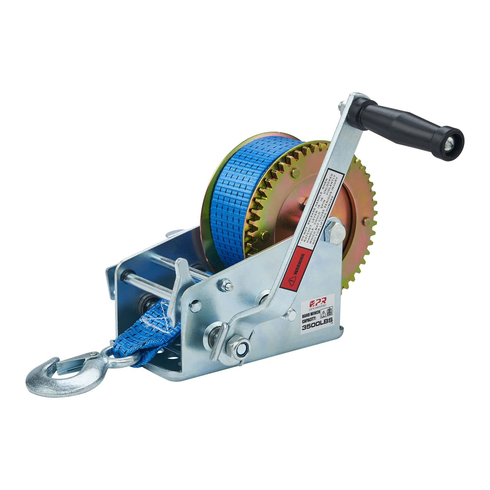 Photo 1 of OPENROAD Boat Winch 3500lbs Hand Winch, with 32ft Blue Strap and 2 Speed switchable, for Boat Trailer Towing Winch