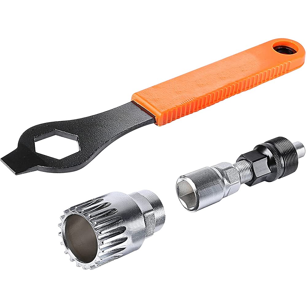 MMOBIEL Professional Bike Crank Puller and Bottom Bracket Remover 20 teeth Incl. 16mm Spanner/Wrench Repair Tool Kit compatible with Shimano, BSA, SRAM, Etc.