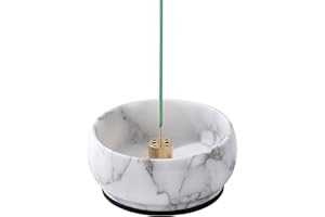 CM CHIC MONDAY Marble Incense Holder, Incense Burner for Meditation, 9 Incense Holes Suitable for Most Incense Types, Easily Grab All Incense Ash (Natural White & Grey) Brithday Gifts for Mom