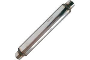 SUISFLXGRO Exhaust Muffler, 3" Inlet Exhaust Resonator With 18" Body Length, Overall Length 22", Straight Through Design, Deep Sound Resonator, Made of 100% Stainless Steel (3X18/22)
