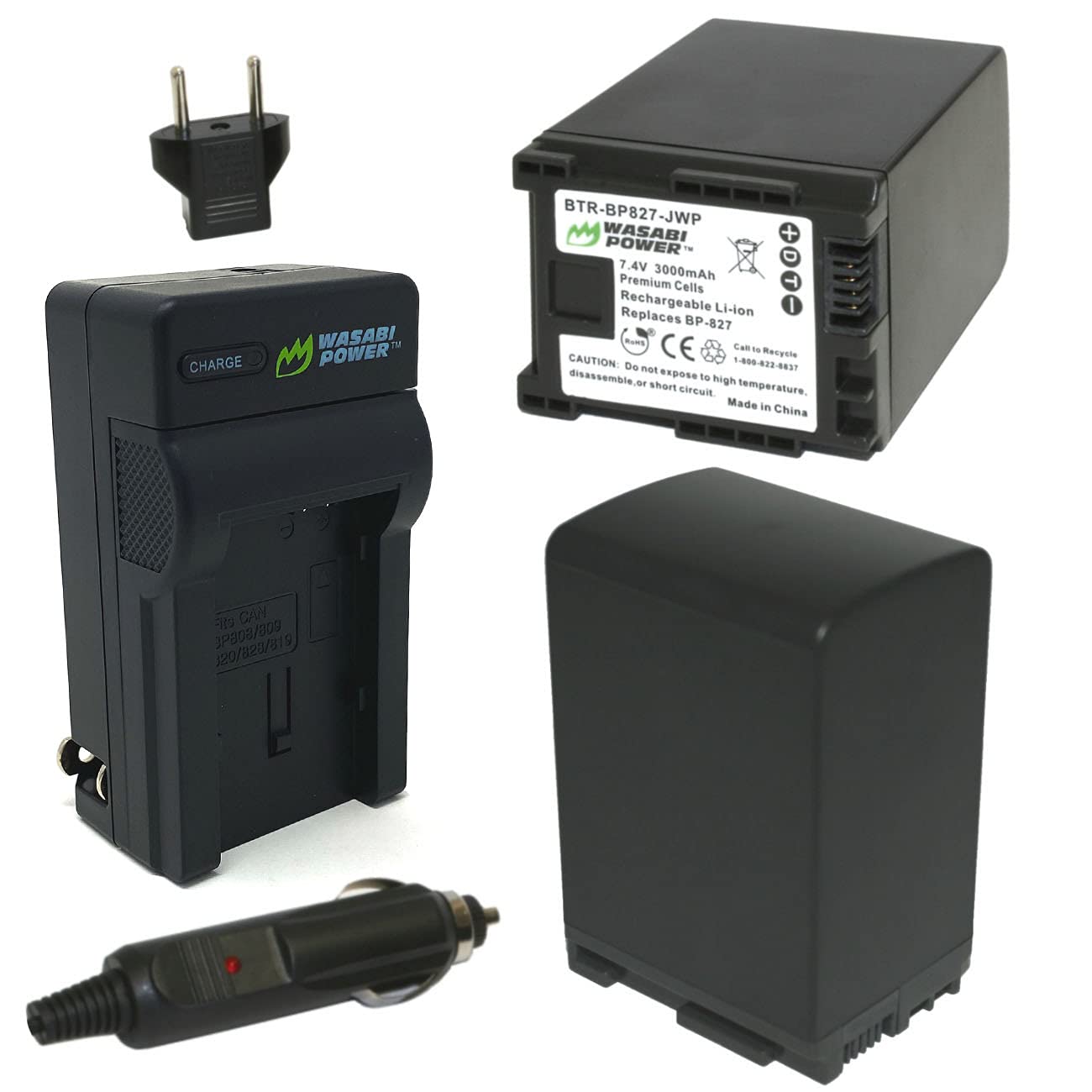 Wasabi Power Battery (2-Pack) and Charger for Canon