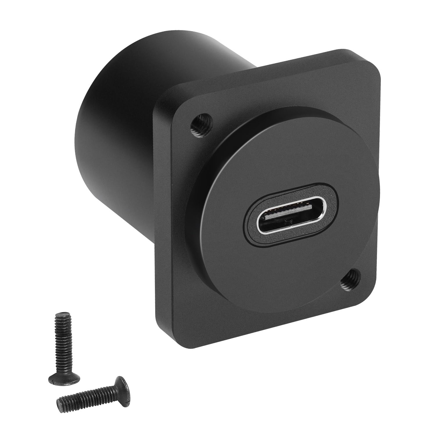 QIANRENON 10Gbps USB C to USB C Panel Mount Adapter Type C 3.1 Female to Female Straight Connector Mounting Socket,100W Charging,Integral Al Alloy Housing,D-Type /XLR Panel Mount,for Extension USB C