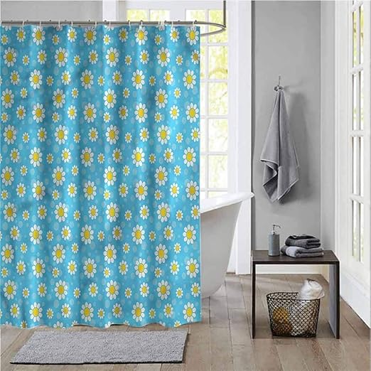 ScottDecor Yellow and Blue Shower Curtains Sets Bathroom Summer Nature
