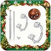 MODRSA 6mm 7mm 8mm 20g Horseshoe Nose Ring Hoop 18 gauge Double Gem Horse Shoe Nose Rings for Women Surgical Steel Half Hoop U Shape Small Silver Gold Tragus Earring Helix Piercing Jewelry Septum Ring