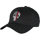 Fantastic Tees American Flag Skull Service Support Men's Patriotic Hat Cap