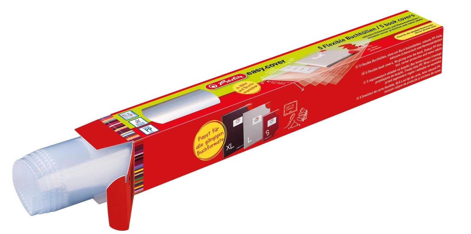 Herlitz 50014743 Easy Cover Book Cover Roll, 5 Count (Pack of 1)