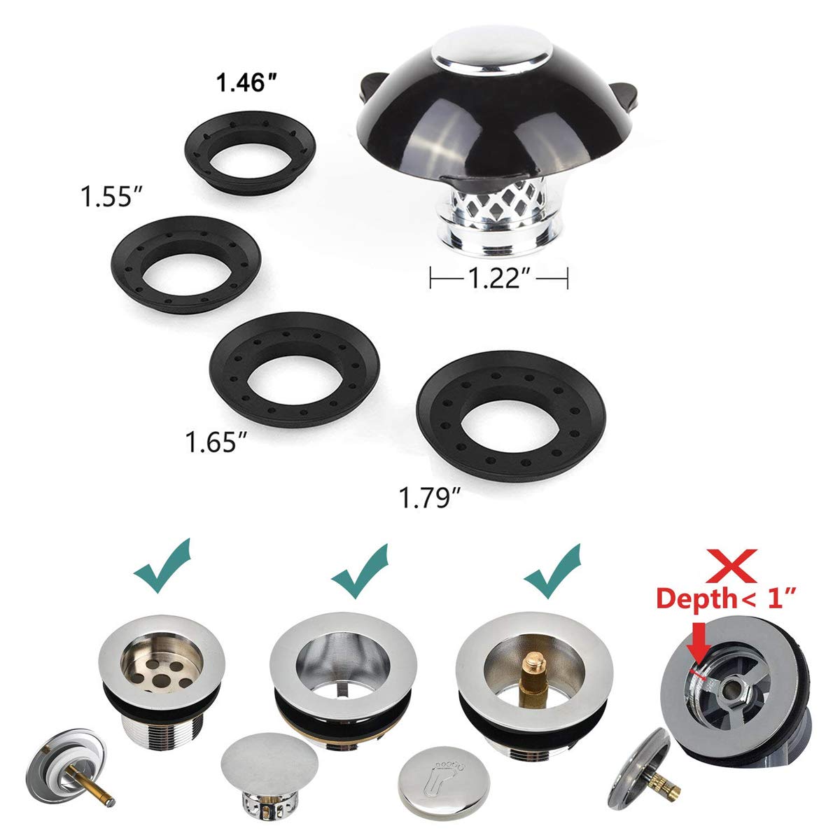 Yofidra Bathtub Drain Hair Catcher & Tub Drain Stoppers 2in1,Prevent