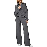XIEERDUO Lounge Sets For Women 2 Piece Sweatsuits Sweatpants Set Outfits Kangaroo Pocket Sweatshirt Dimgray M