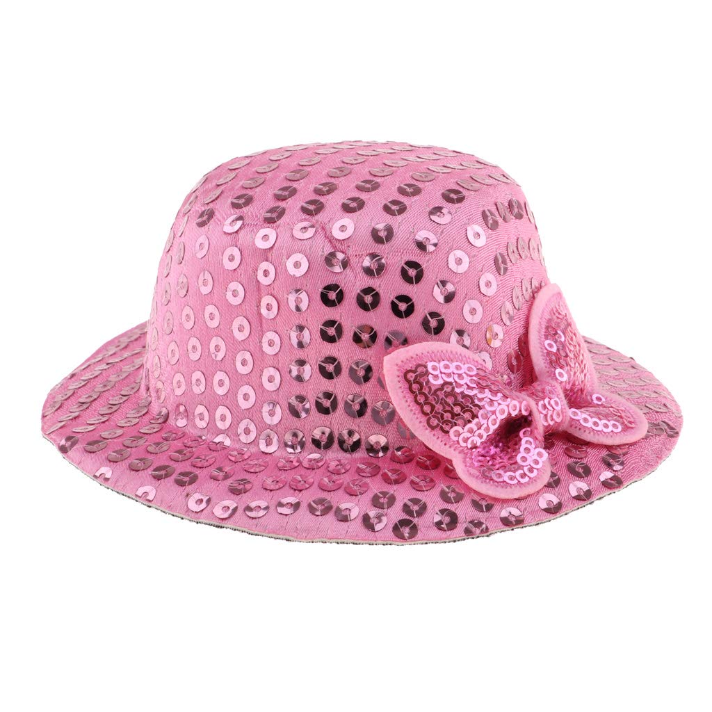 menolana Adorable Doll Round Sequins Hat for 1/3 BJD Doll Party Stage Wearing Dress Up Pink