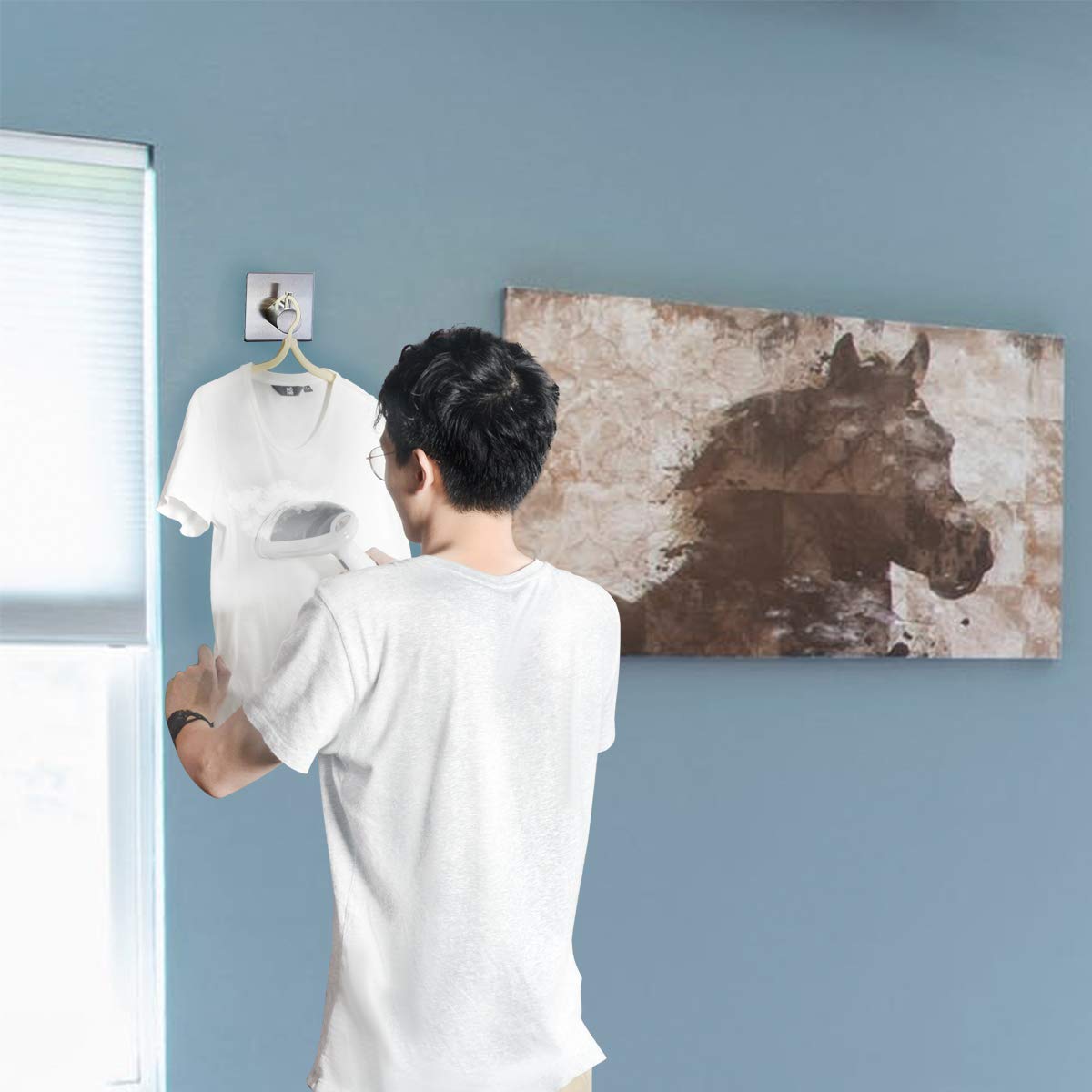 TEQStone Défroisseur Vapeur Voyage Portable, 1500W Fer à Repasser 25sec Chauffe Rapide de Supprime les rides et stérilise avec, Lissage Vertical/Horizontal Générateurs pour Maison et Voyage