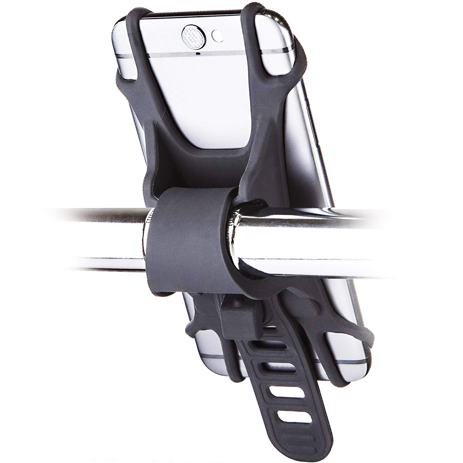 Silicone Handlebar Rack for iPhone X/8/7/6 Plus fits 4.5"-6.0" Phones, Ideal for Road Mountain Bikes and Motorcycle