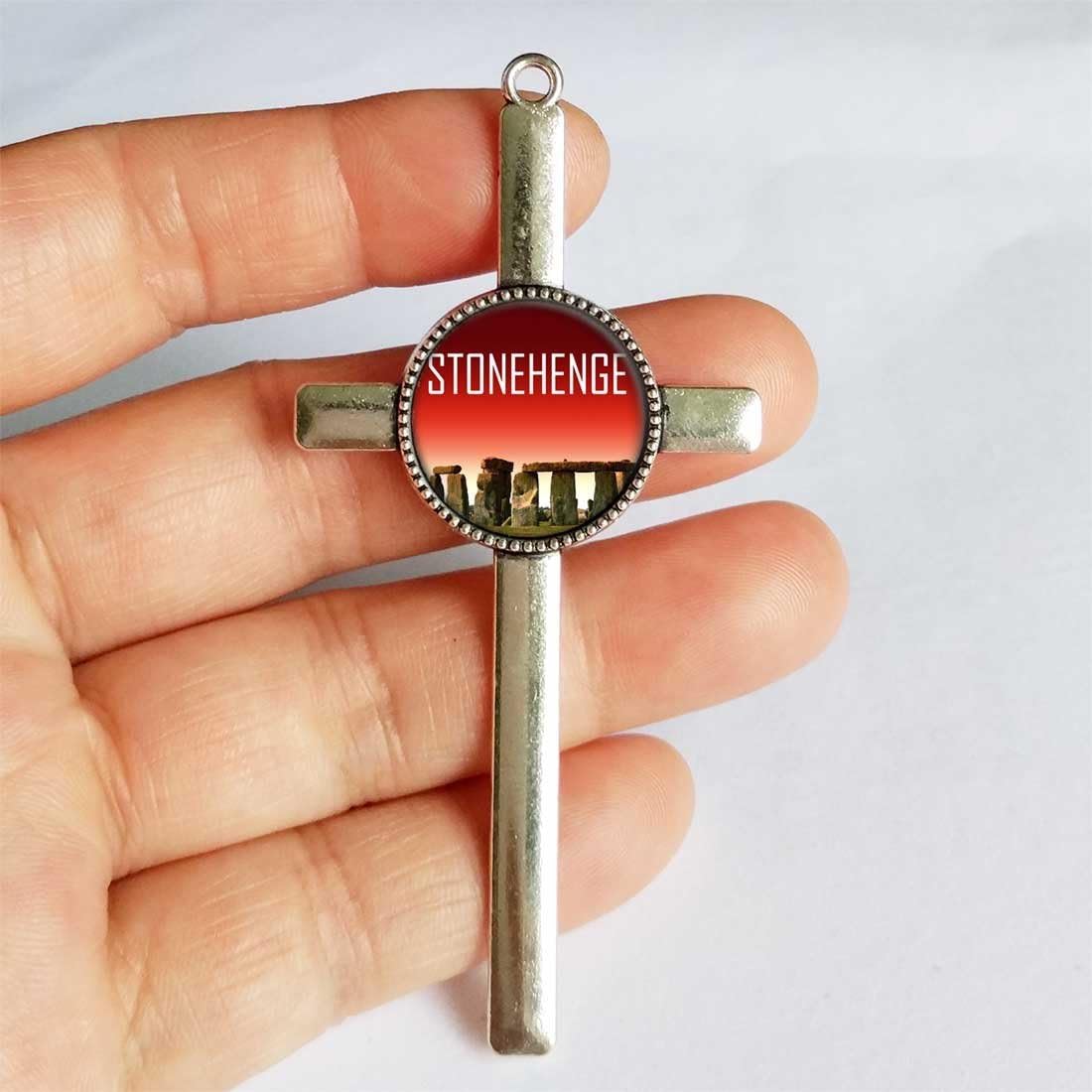 Charm Pendant Cross Style Retro Stonehenge Landmark