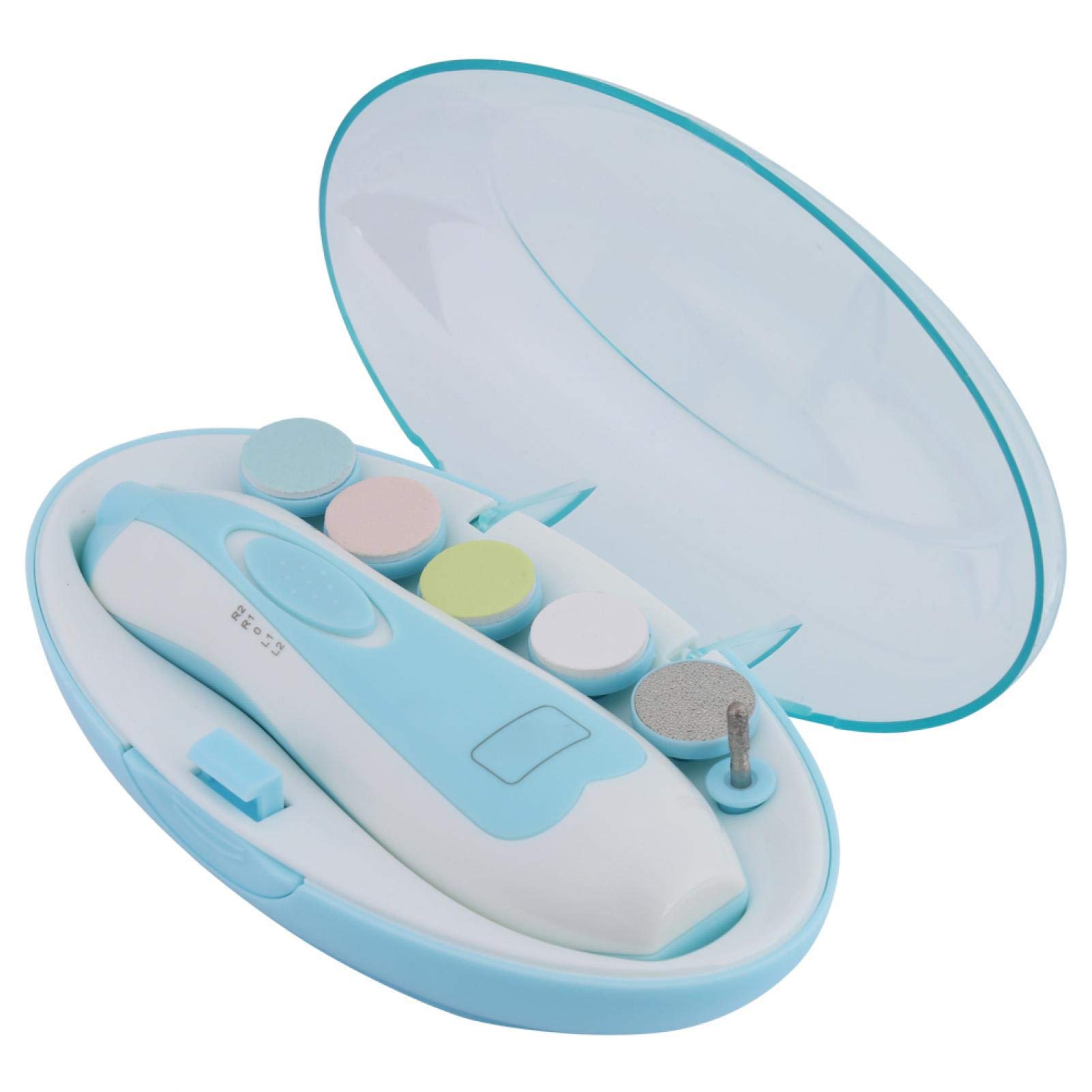 Baby Nail Clipper,4 Speed Settings Baby Nail File Clipper Trimmer Electric Nail File Infant Nail File with 6 Grinding Heads Baby Nail Scissors Baby Grooming Kit,for Newborn