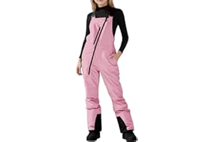 Girls Snow Bibs Waterproof Insulated Ski Pants Kids Adjustable Strap Snowboard Overalls Multi Pockets Winter Snowsuit