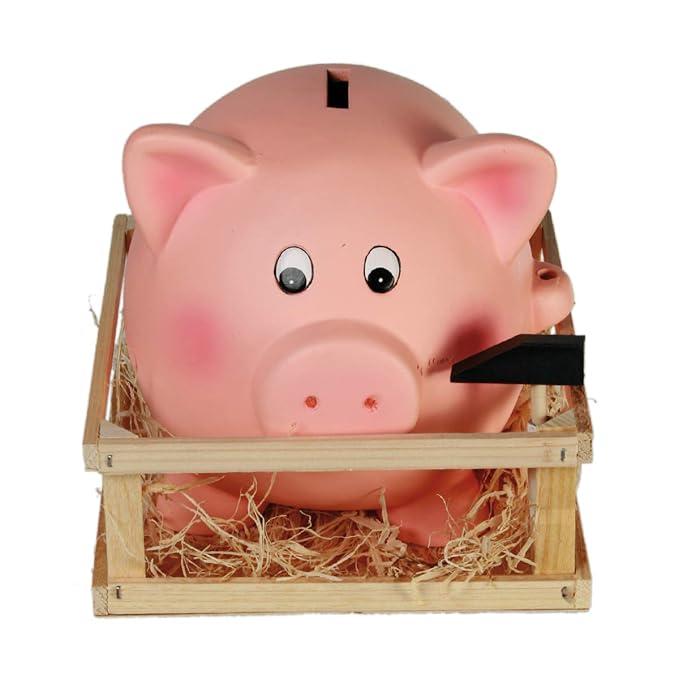 Preis am Stiel Jumbo-Spardose ''Schwein mit Hammer'' | Spardose Schwein | Sparschwein | Geschenk für Männer und Frauen | Wohn