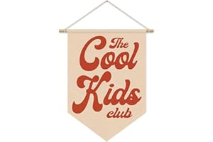 ETVISO Playroom Wall Hanging Banner, Cool Kids Club Retro Pennant Flag, Boy Nursery Decor, Classroom Decor Baby Nursery Room Banner