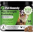 Max Strength Probiotics for Dogs - Super Pooper Dog Stool Hardener with Fiber & Digestive Enzymes, Reduce Occasional Diarrhea for Firm Perfect Poops (90 Ct)